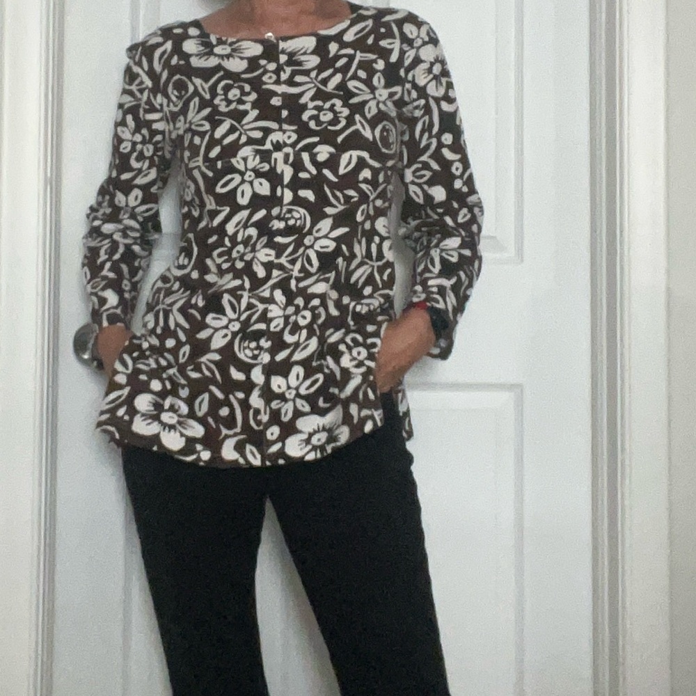 VINTAGE  FLORAL TUNIC TOP